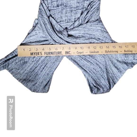 Anthropologie Amadi Siz Fara Surplice Gray Wrap Dress - S - Picture 6 of 7